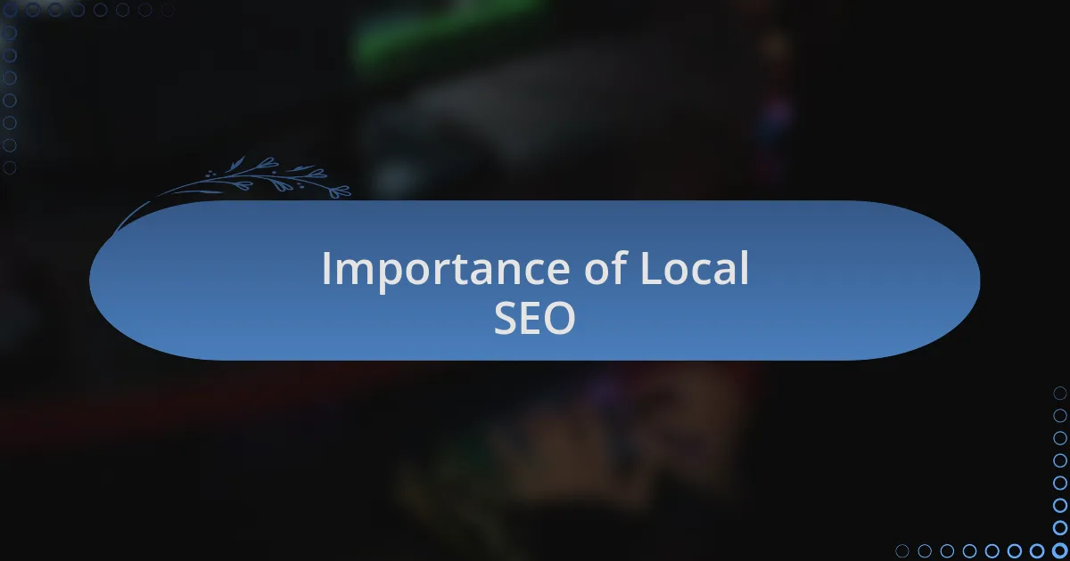 Importance of Local SEO