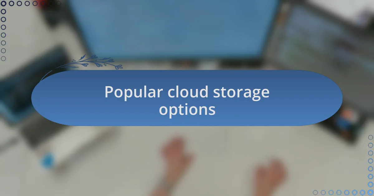 Popular cloud storage options