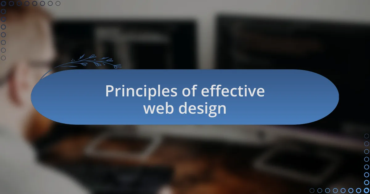 Principles of effective web design
